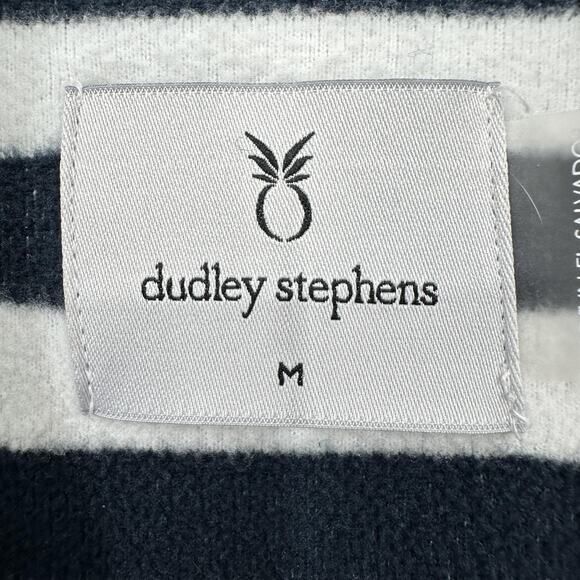 Dudley Stephens Sweater Womens Medium Navy White Stripe Fleece Pullover Cozy Top - Picture 5 of 10